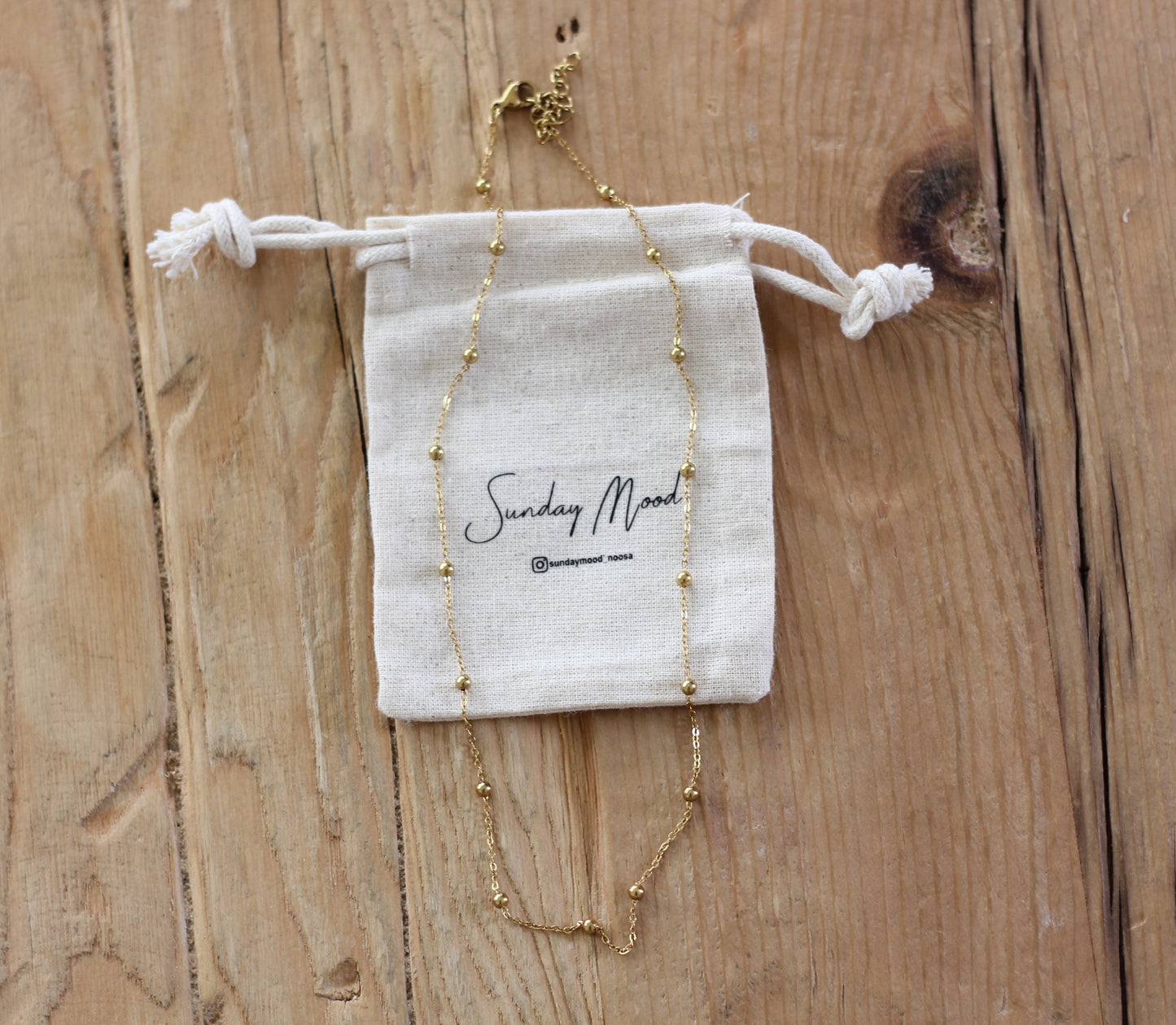 Golden ball Chain Necklace Ambre