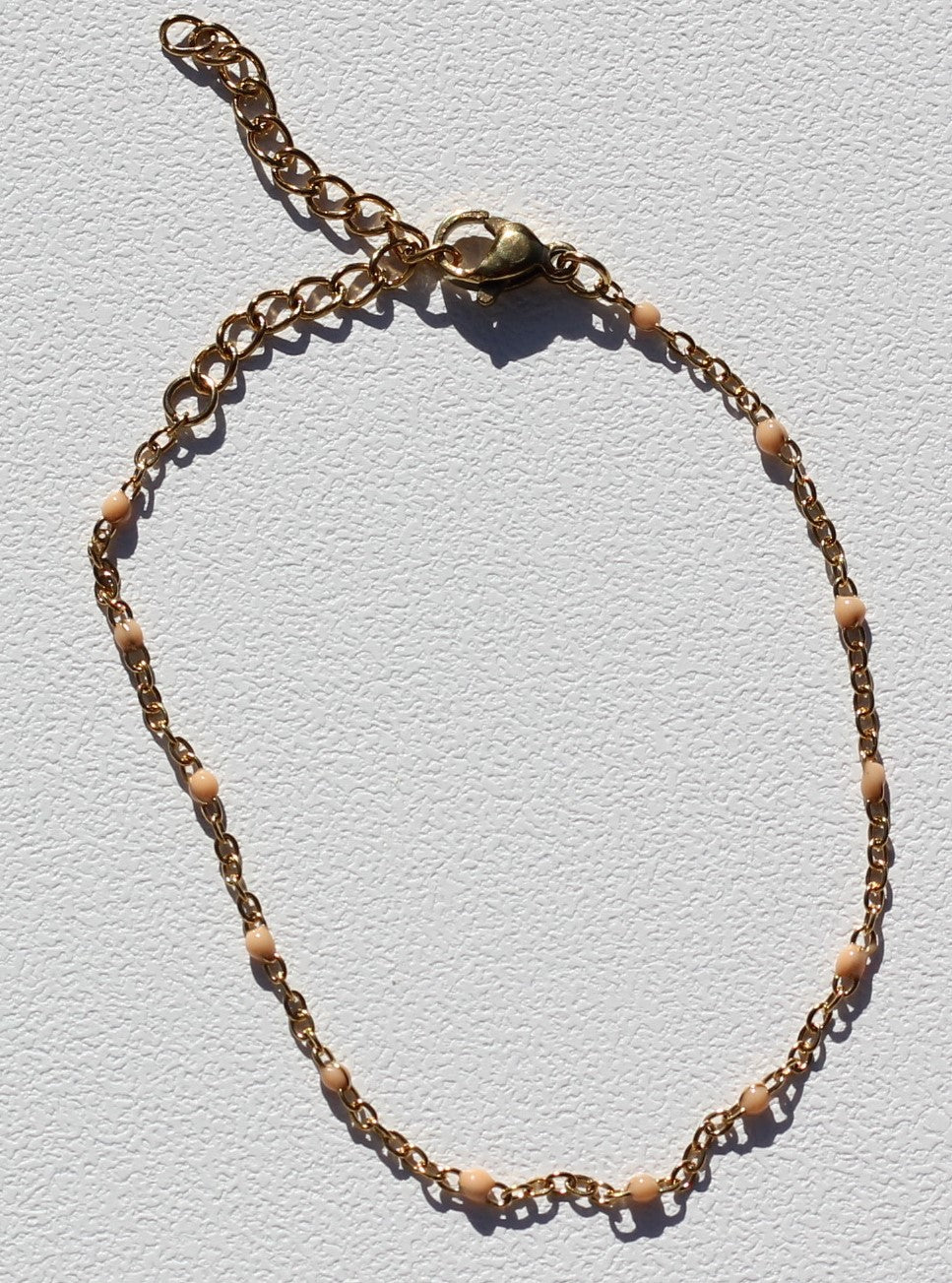 Golden light pink beaded bracelet Grace