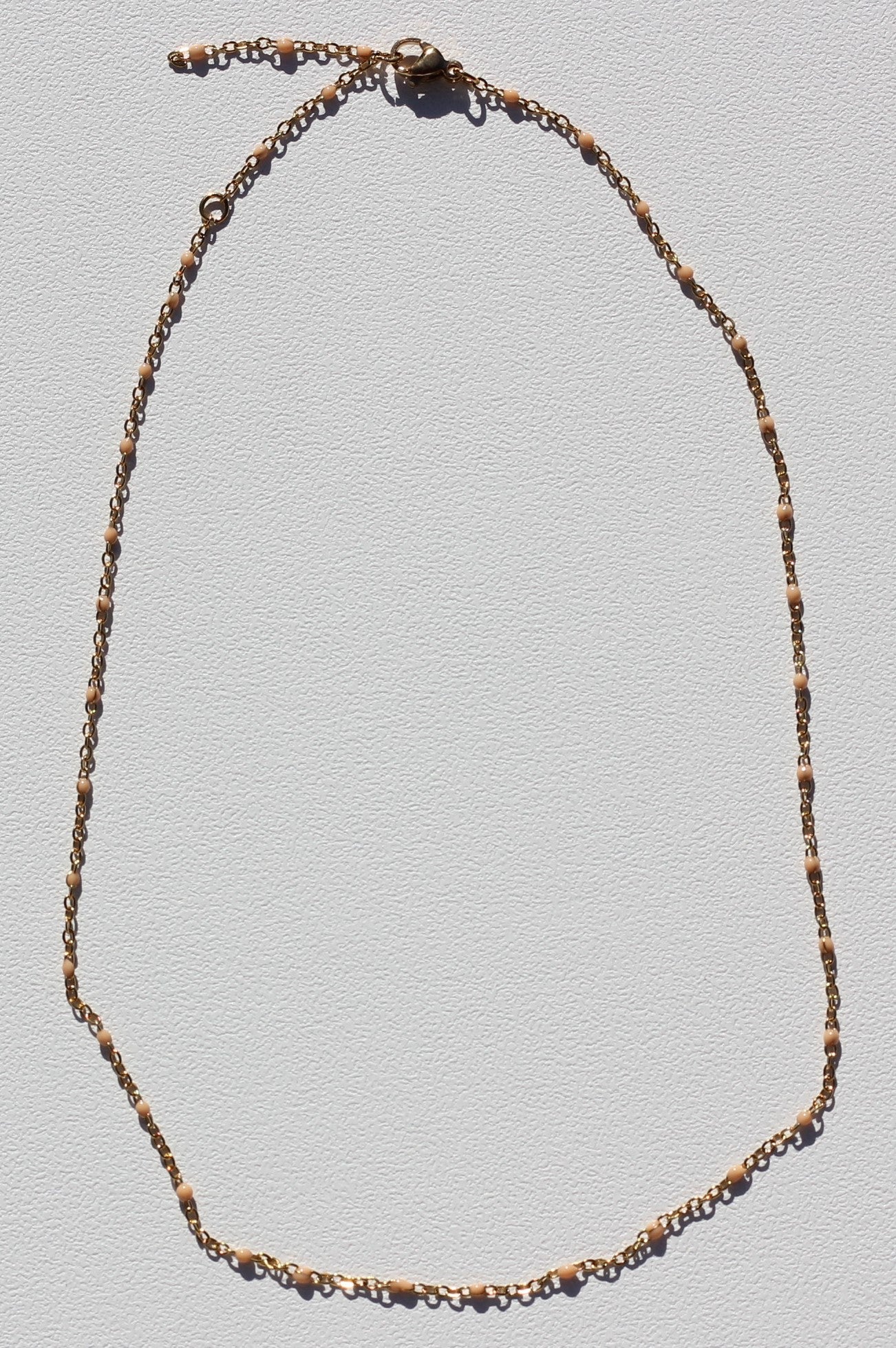 Golden light pink beaded choker Grace