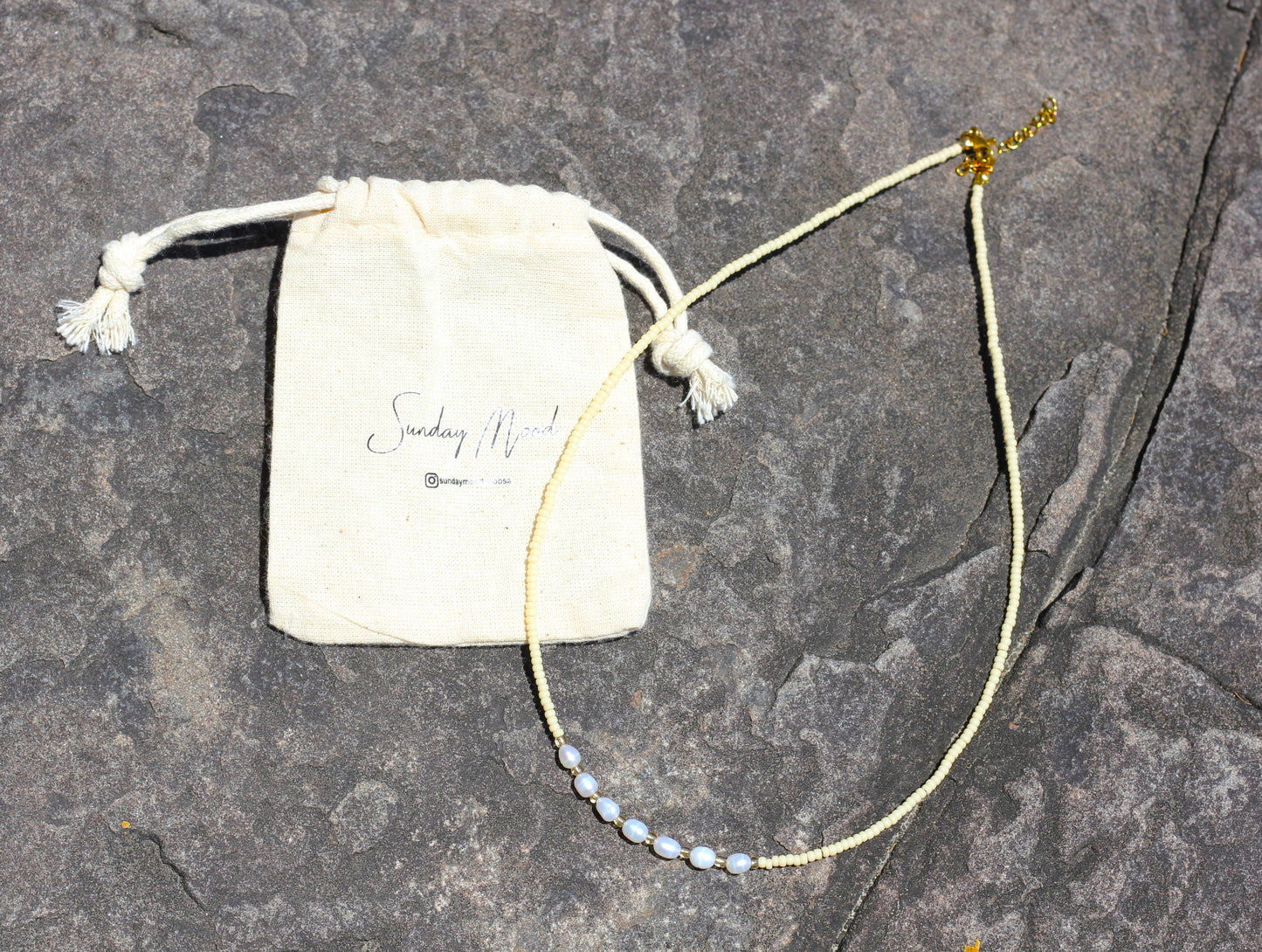 Freshwater pearl ivory beads necklace Eleanor