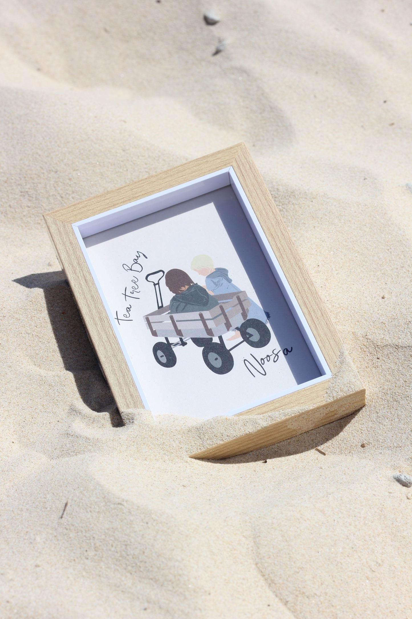 Kids beach trolley, Tea Tree Bay Noosa, ecofriendly postcard
