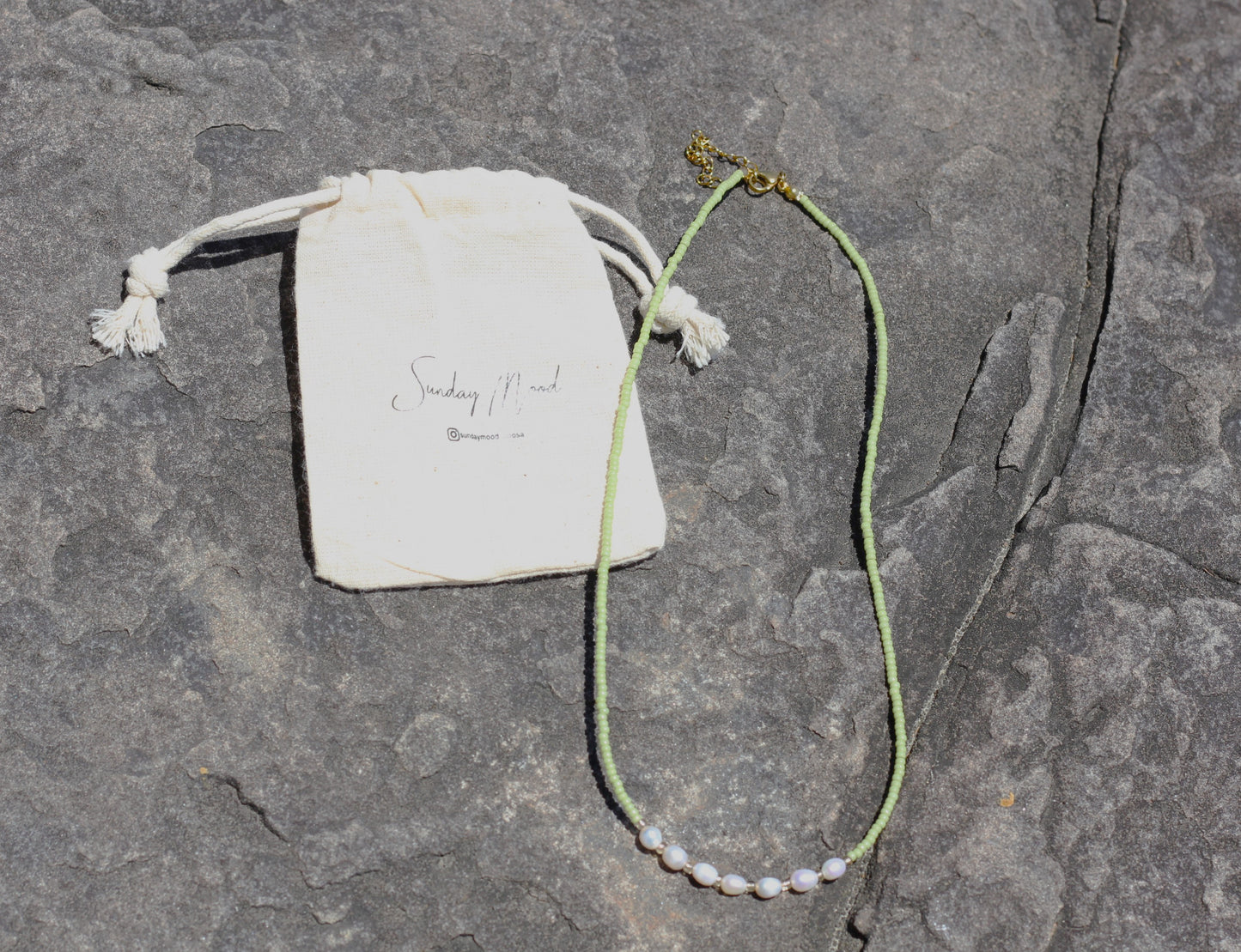 Freshwater pearl sage beads necklace Eleanor