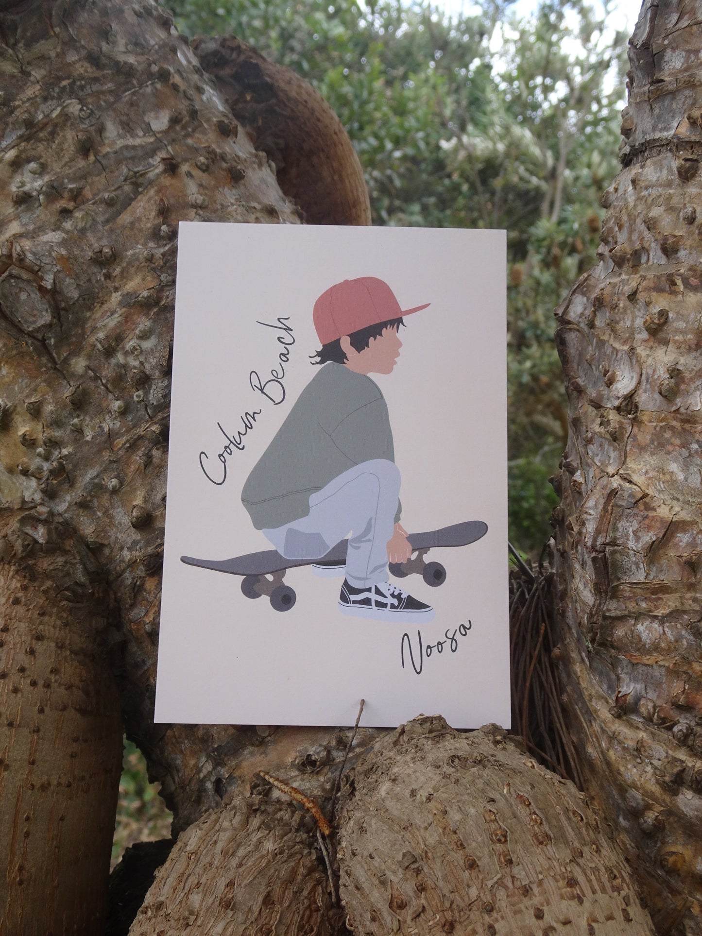 Teenage skater , Peregian Beach, Noosa, ecofriendly postcard