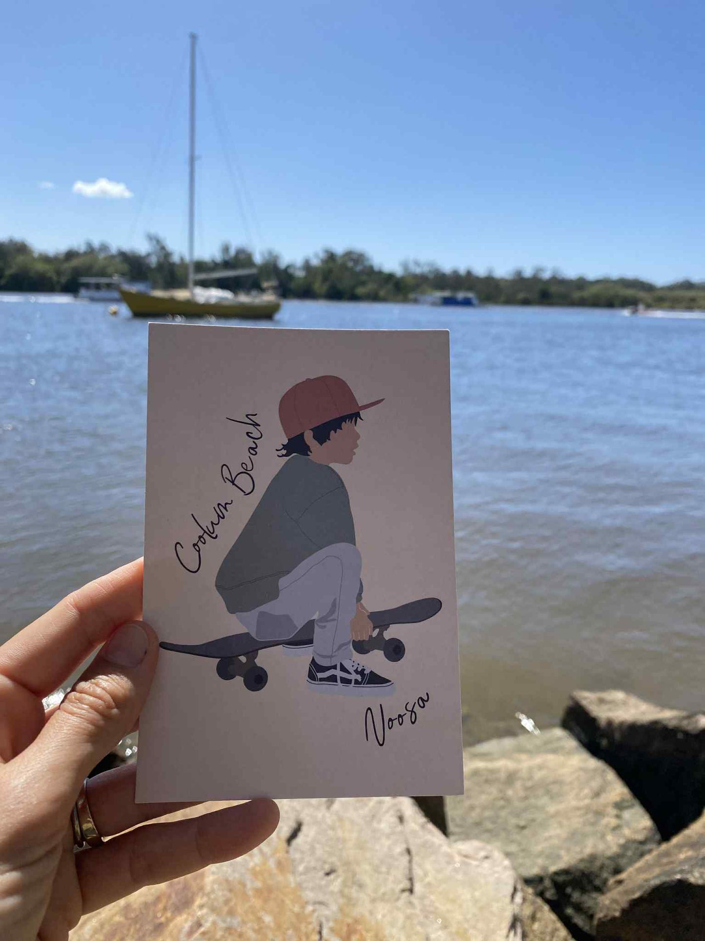 Teenage skater , Peregian Beach, Noosa, ecofriendly postcard