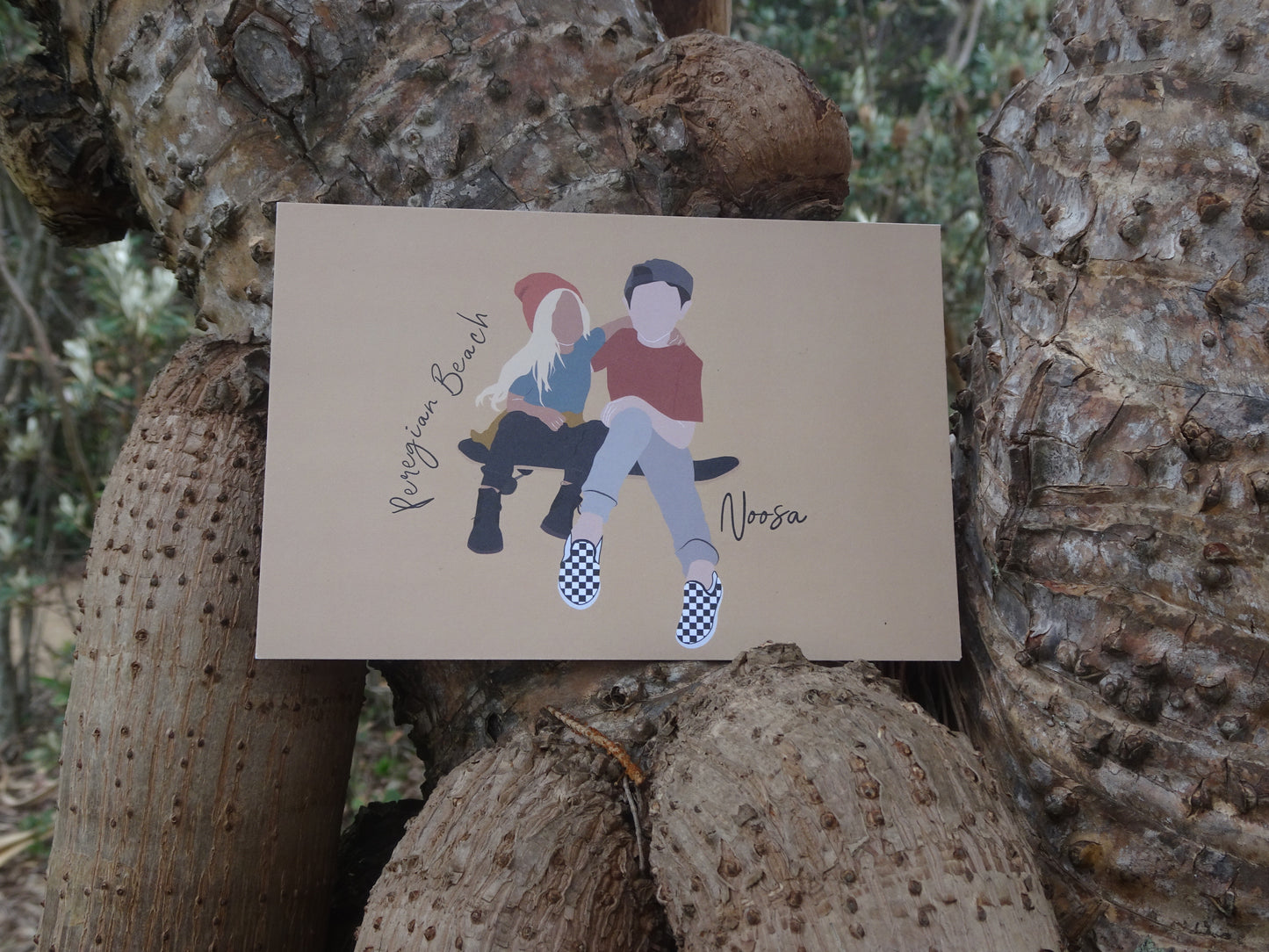 Skater kids, Peregian Beach, Noosa, ecofriendly postcard