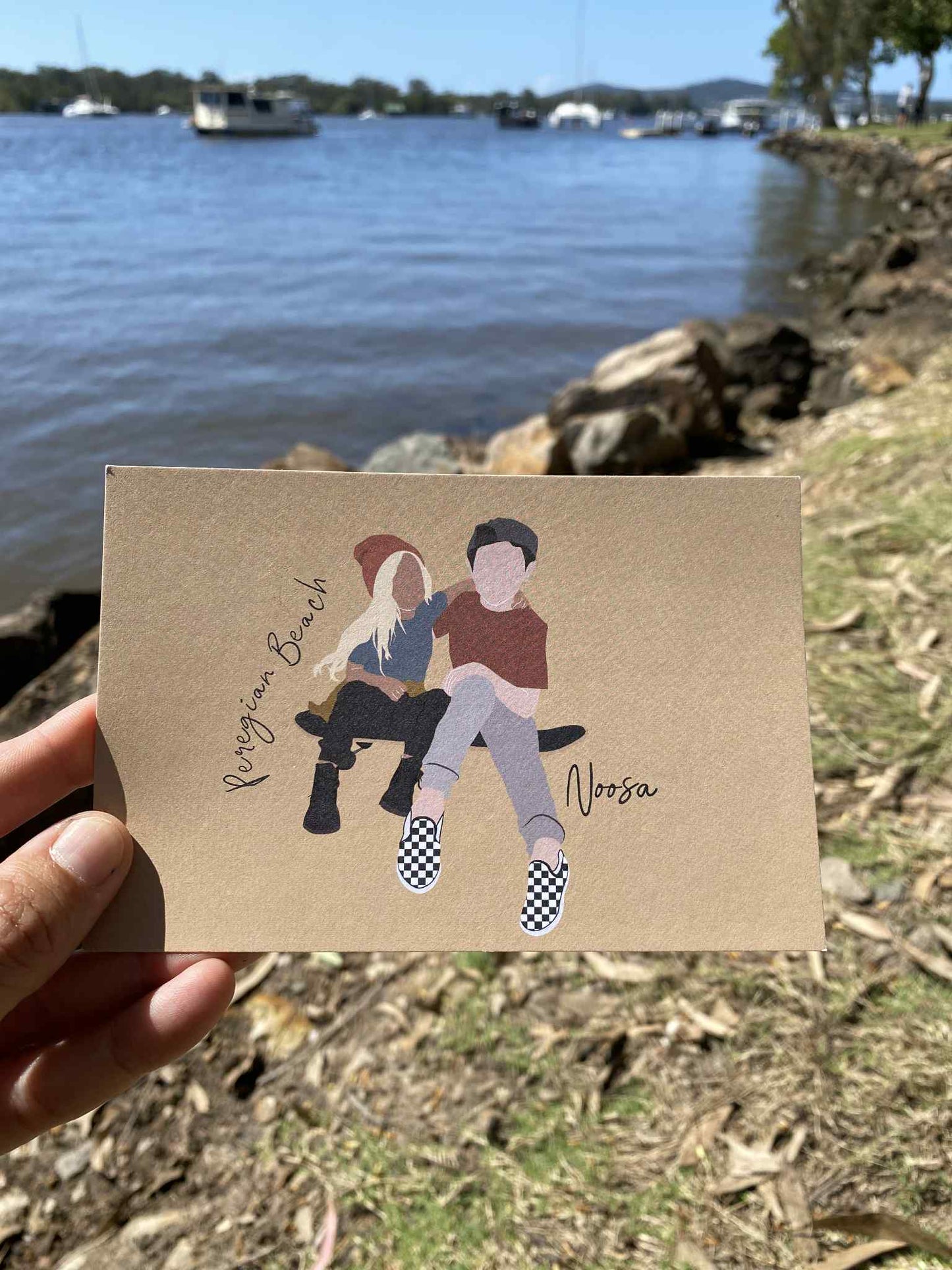 Skater kids, Peregian Beach, Noosa, ecofriendly postcard