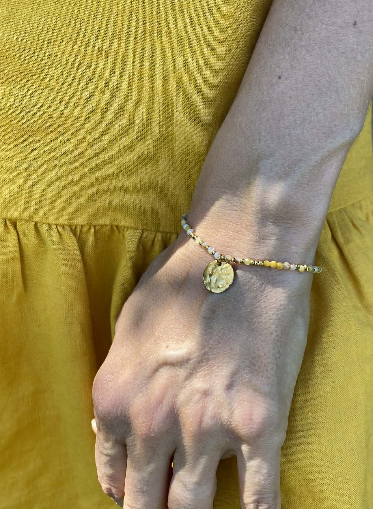 Golden “sun”, yellow bracelet Alba