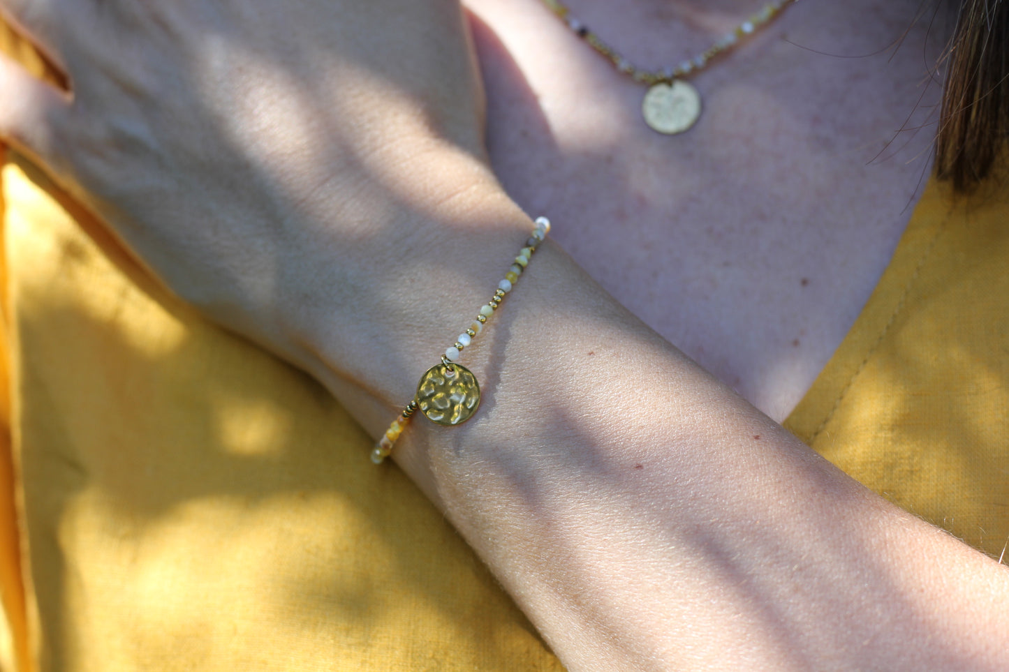 Golden “sun”, yellow bracelet Alba