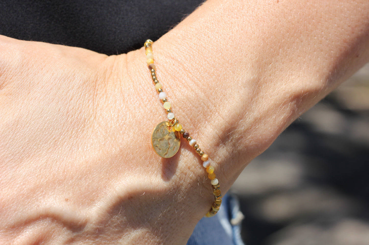 Golden “sun”, yellow bracelet Alba