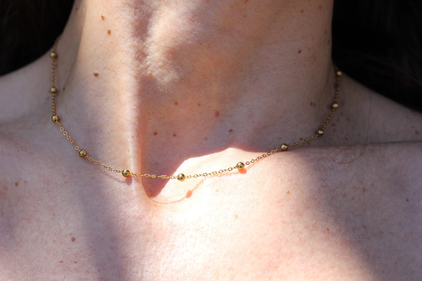 Golden ball Chain Necklace Ambre