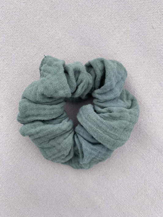 Dark eucalyptus green scrunchy