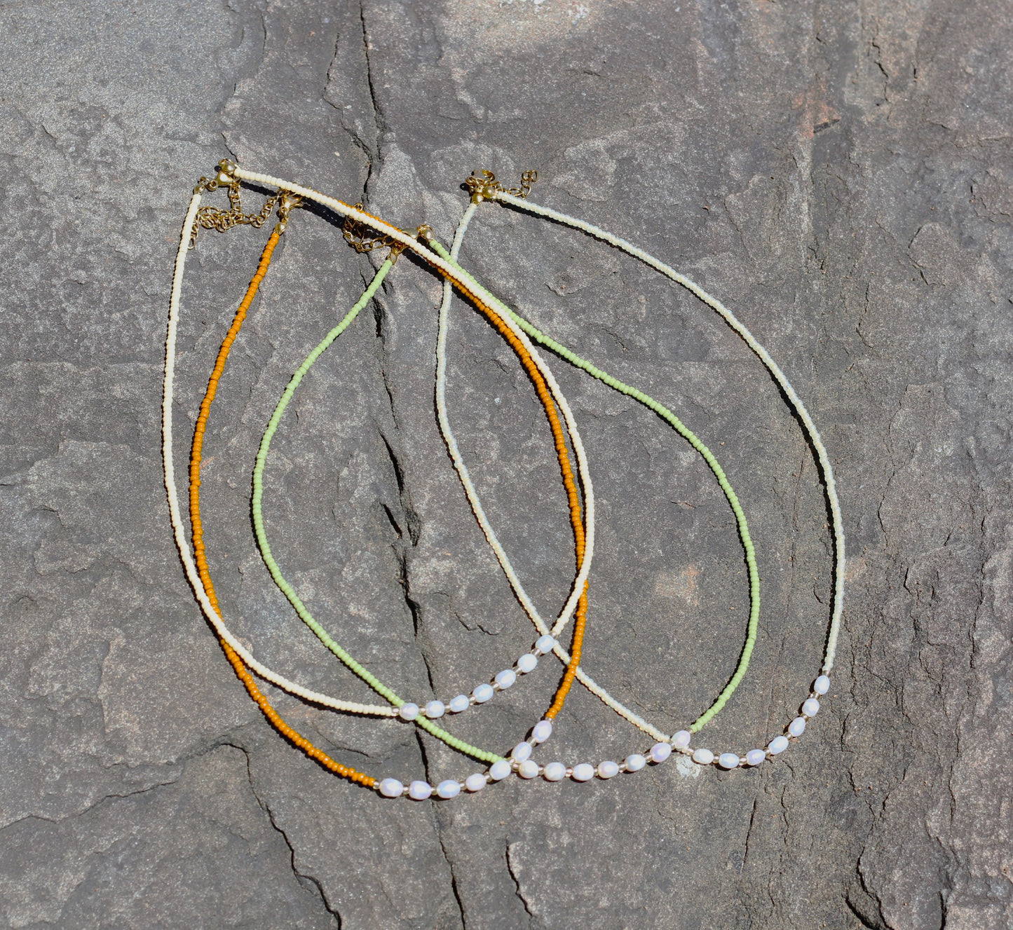 Freshwater pearl bronze beads necklace Eleanor