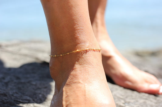 Light pink beaded anklet, Grace