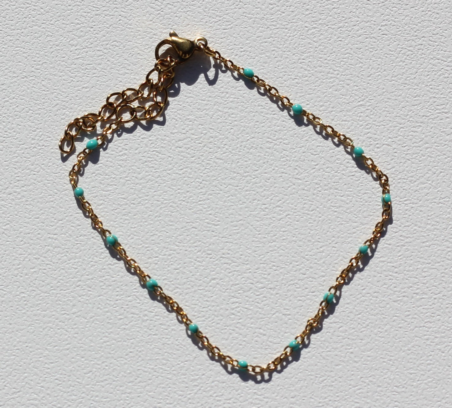 Golden light blue beaded bracelet Grace