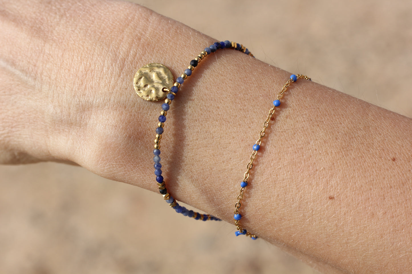 Golden “navy”, dark blue bracelet Alba