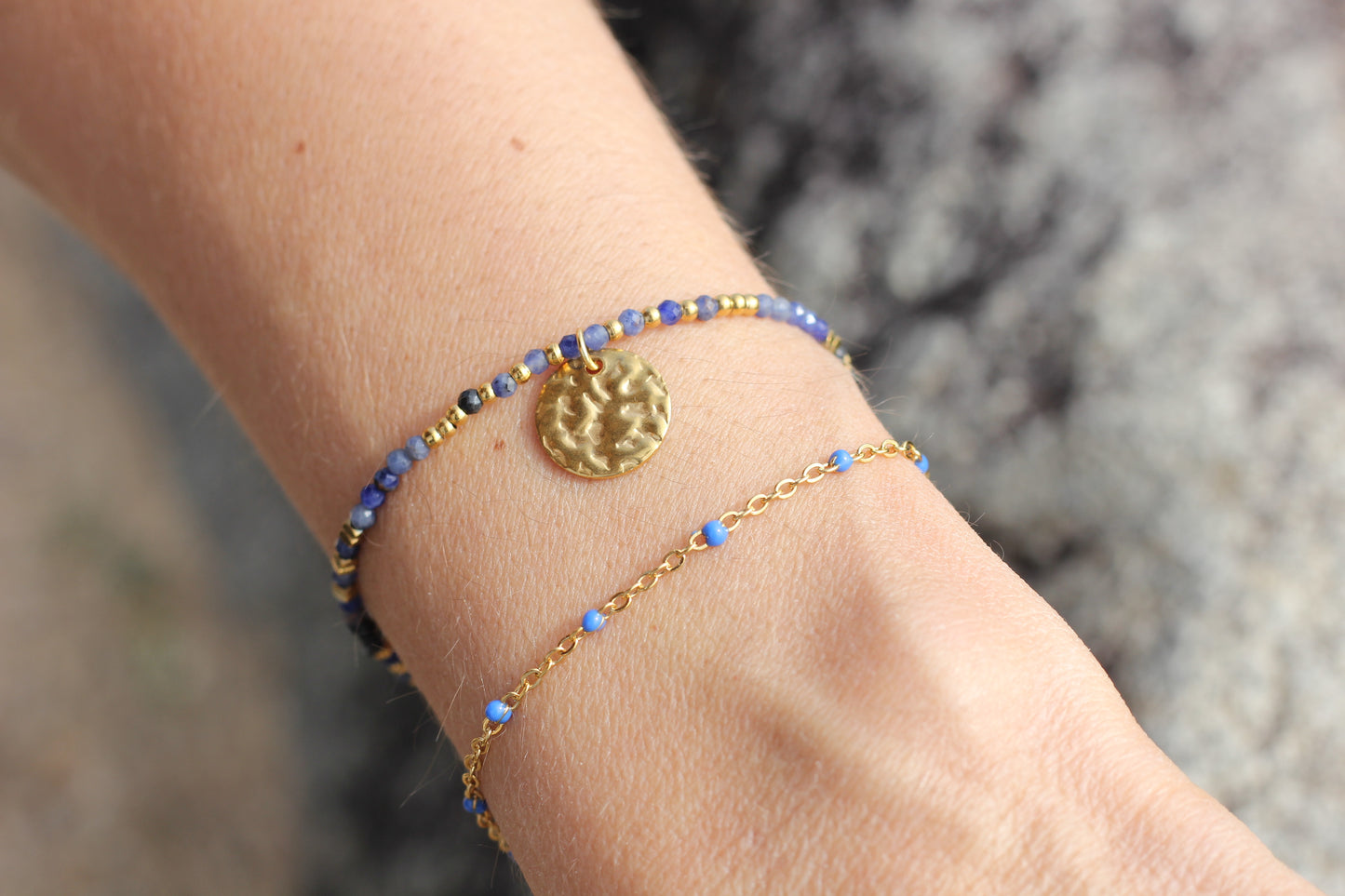 Golden “navy”, dark blue bracelet Alba