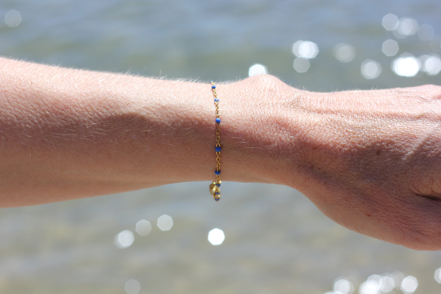 Golden dark blue bracelet Grace