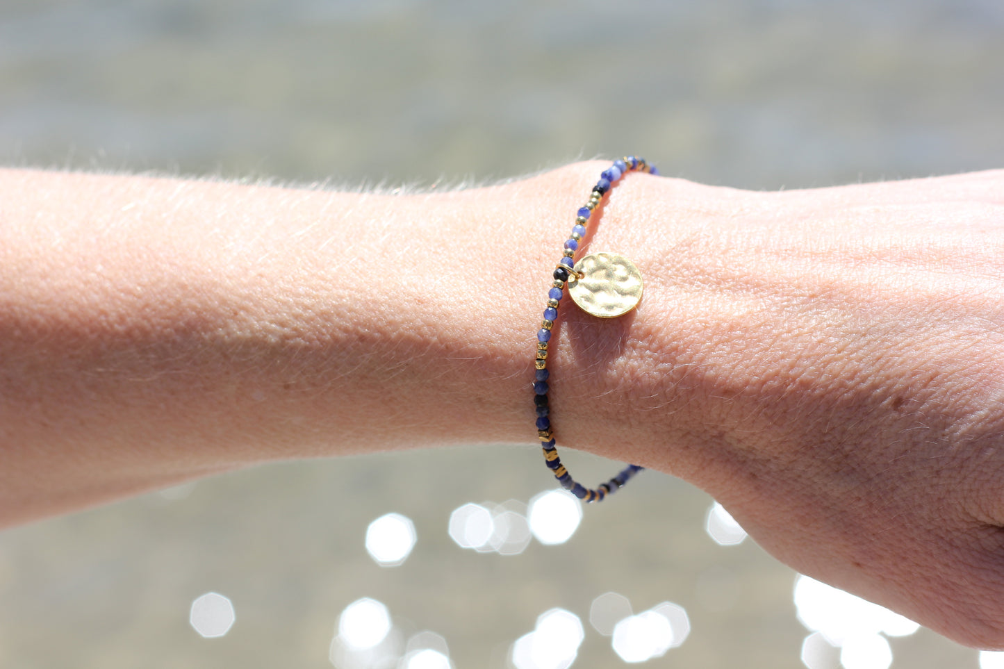 Golden “navy”, dark blue bracelet Alba
