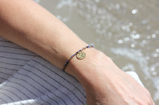 Golden “navy”, dark blue bracelet Alba