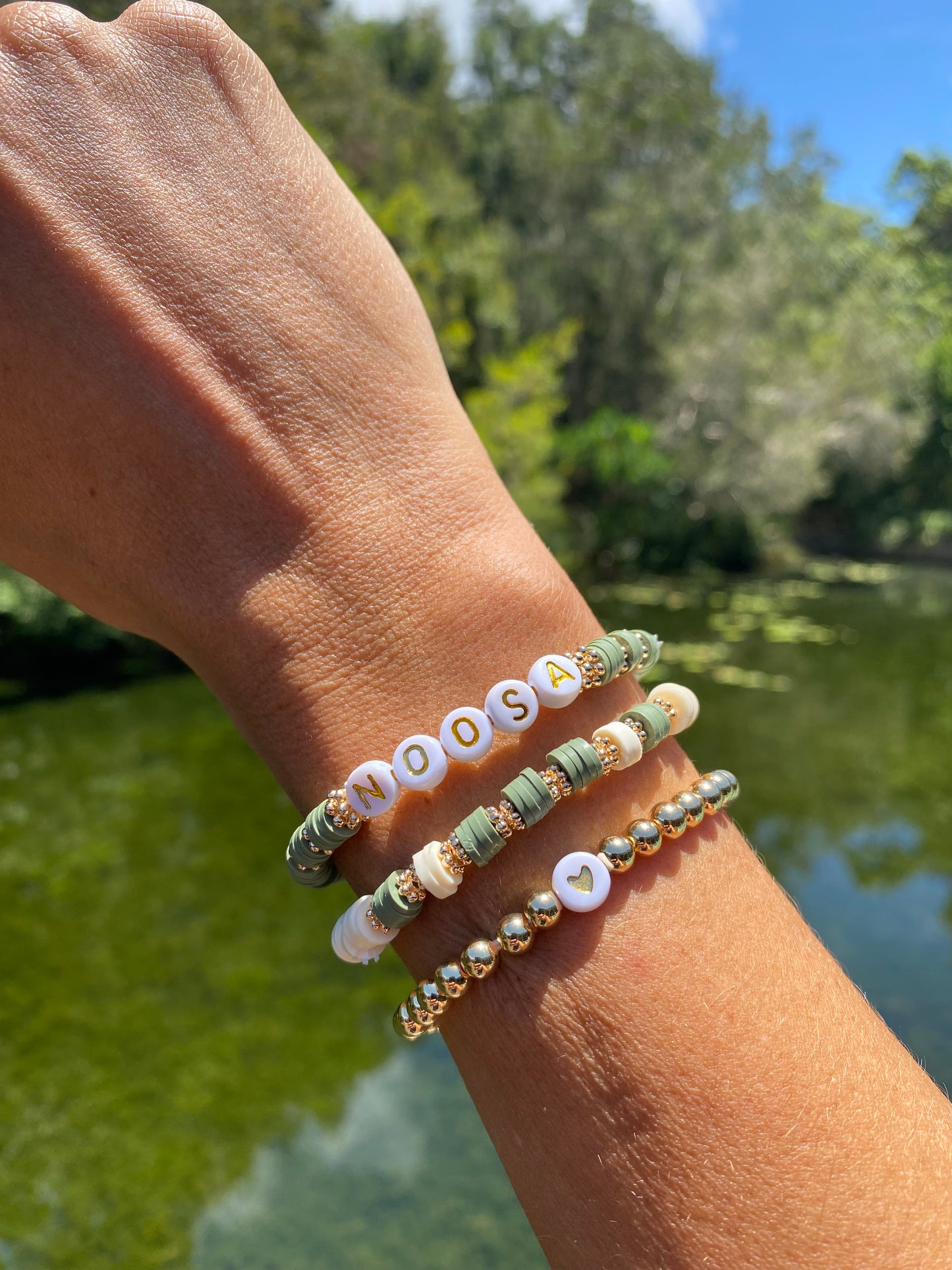 Khaki NOOSA stretch bracelet Romy