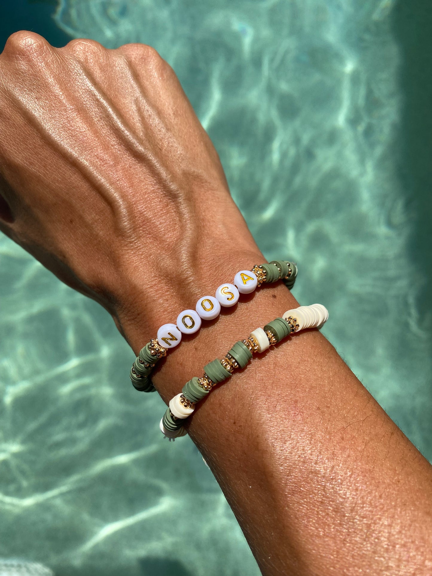 Khaki NOOSA stretch bracelet Romy