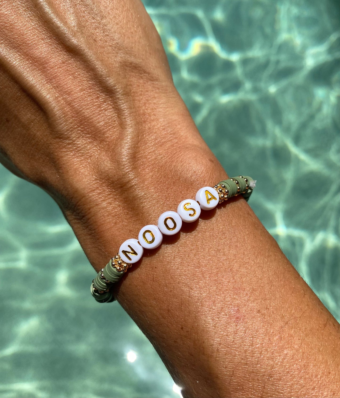 Khaki NOOSA stretch bracelet Romy