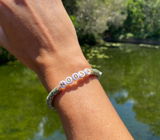 Khaki NOOSA stretch bracelet Romy