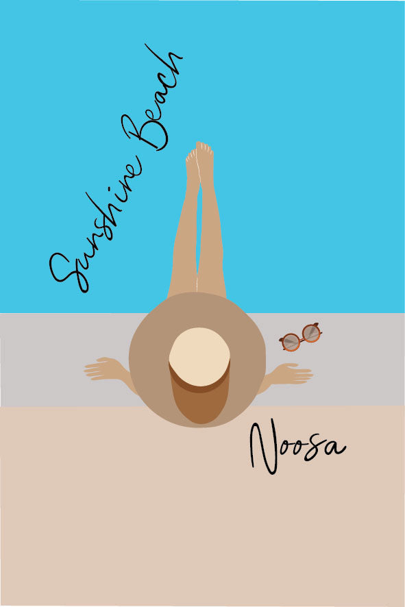 Lady at the pool, Sunshine Beach, Noosa, ecofriendly postcard