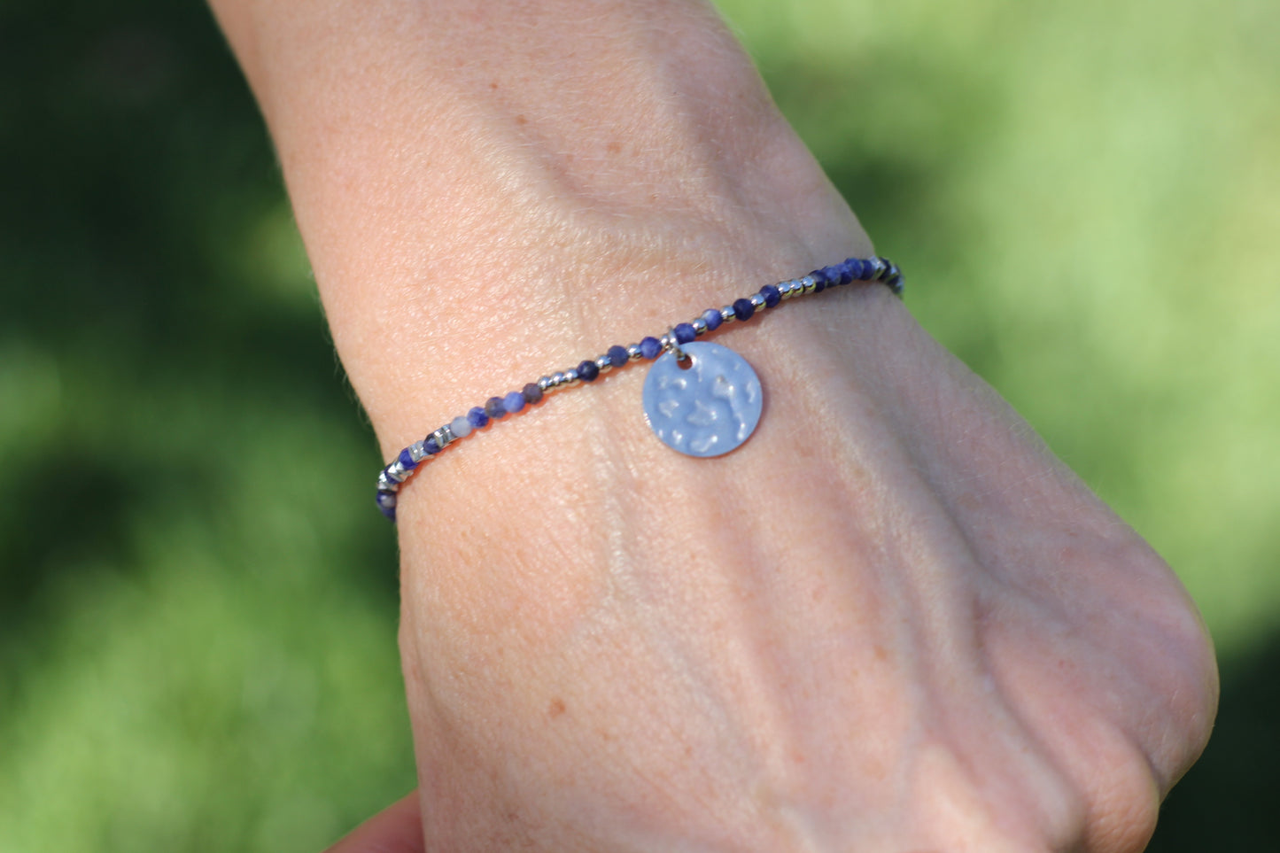 Silver navy Alba jewelry SundayMood water safe