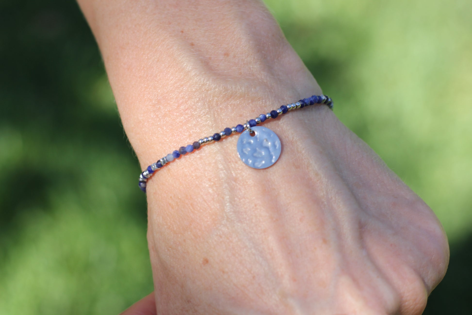 Silver navy Alba jewelry SundayMood water safe