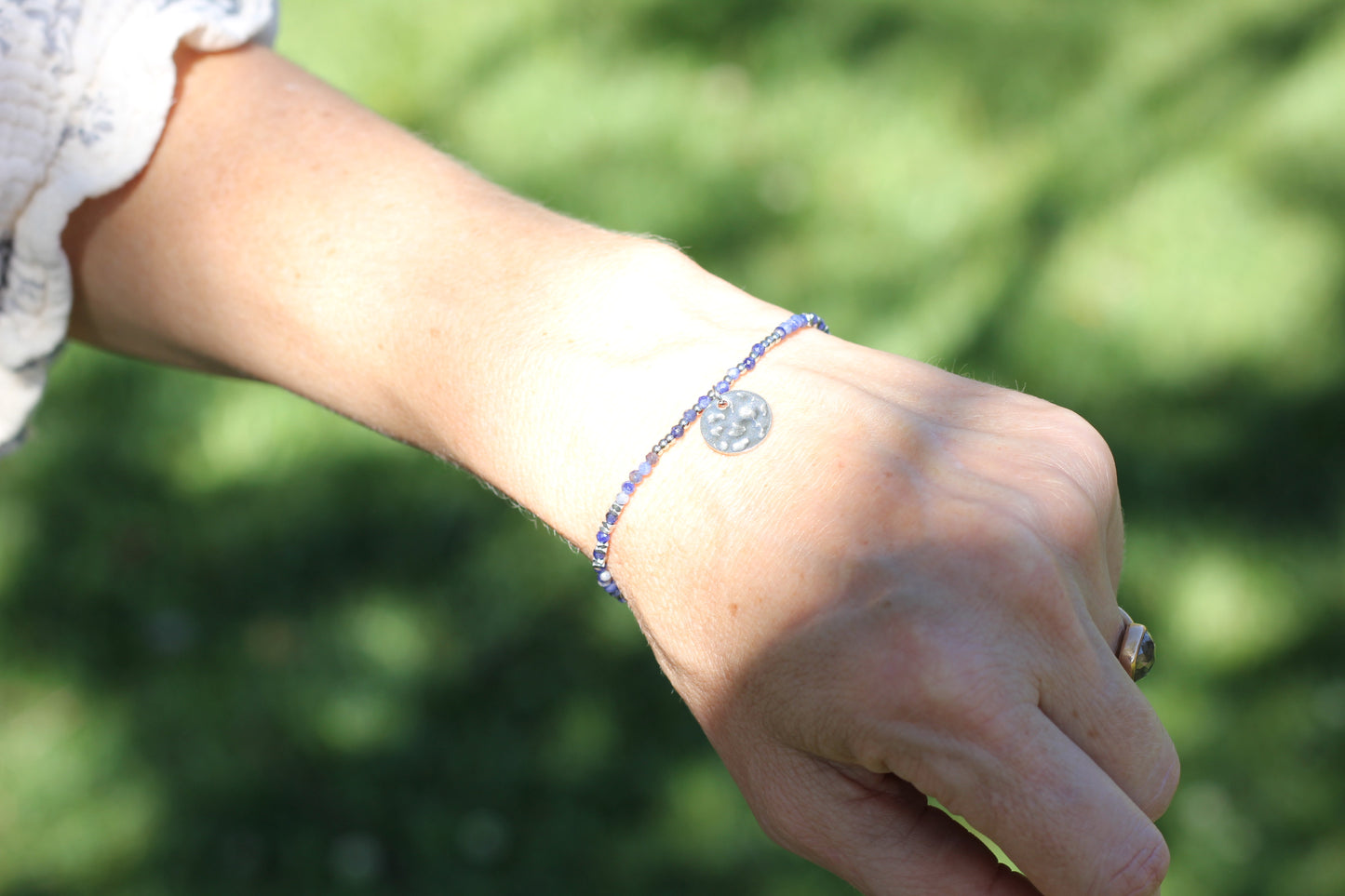 Silver navy Alba jewelry SundayMood water safe