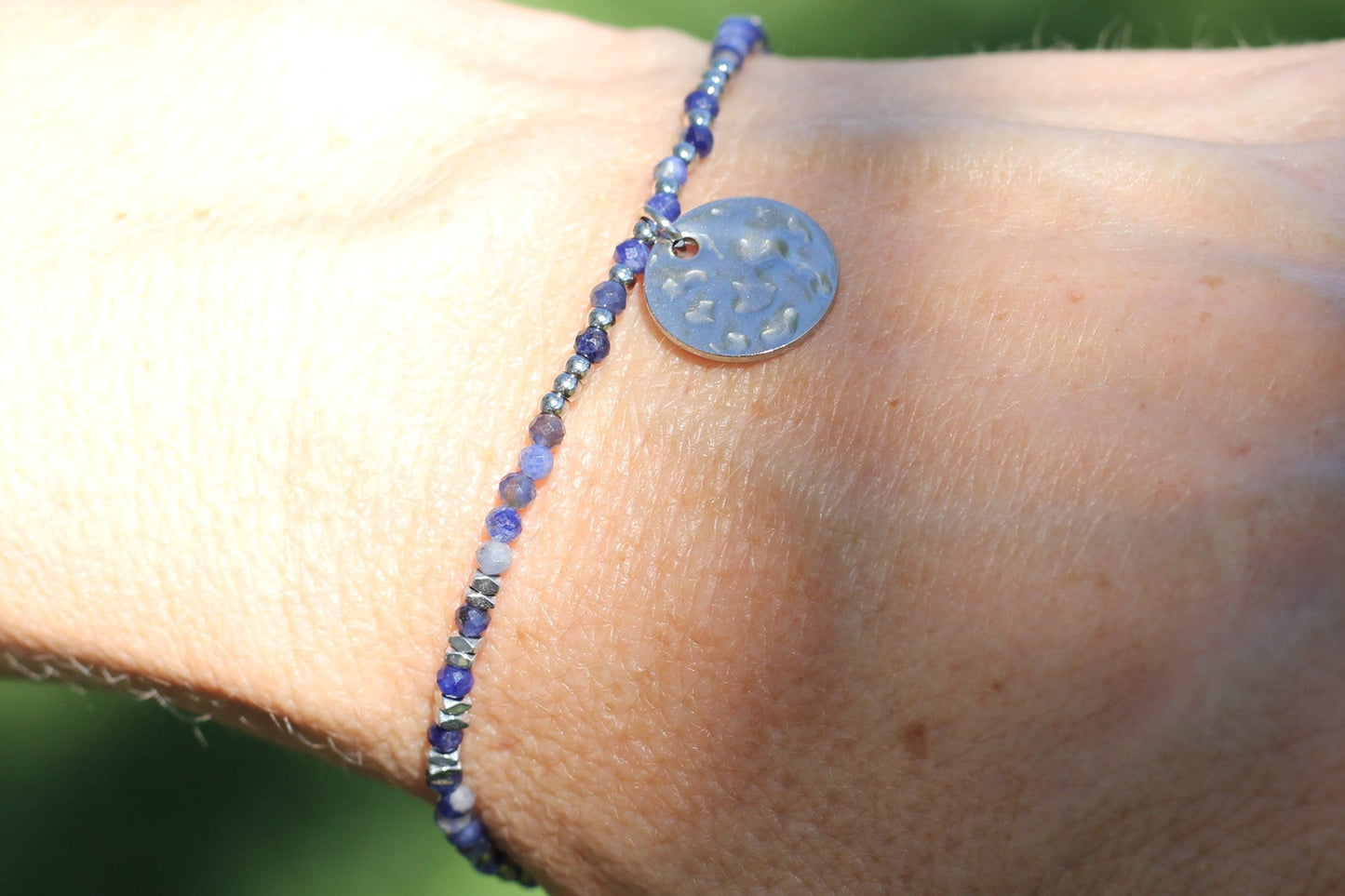 Silver navy Alba jewelry SundayMood water safe