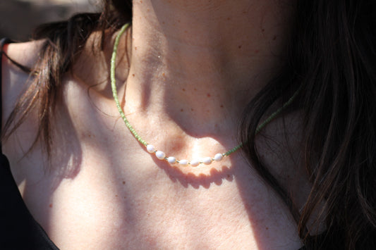 Freshwater pearl sage beads necklace Eleanor