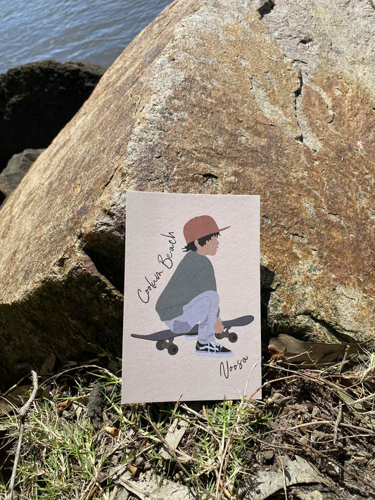 Teenage skater , Peregian Beach, Noosa, ecofriendly postcard