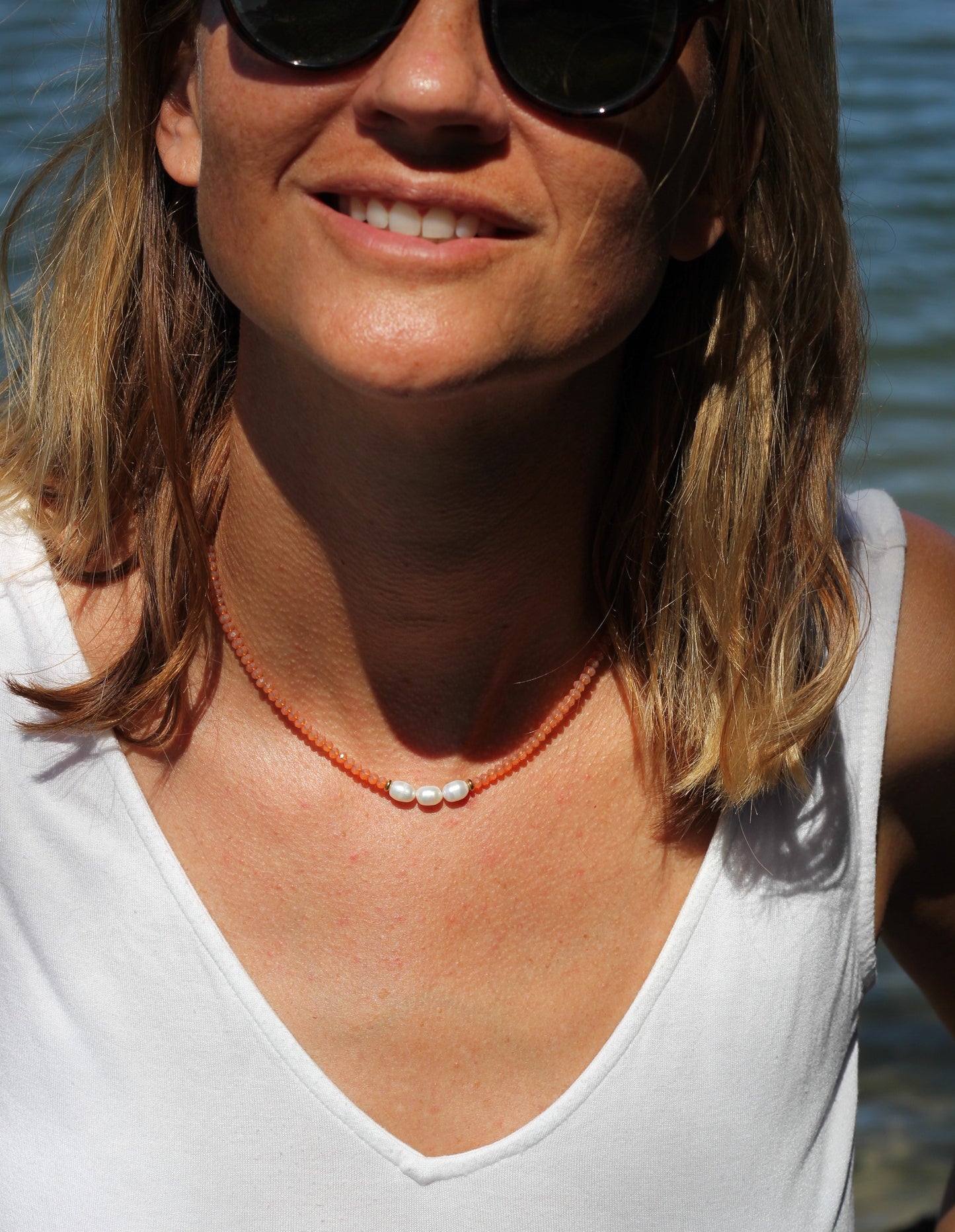 Soft Pink PEARL Choker Necklace – SUSAN Color Collection