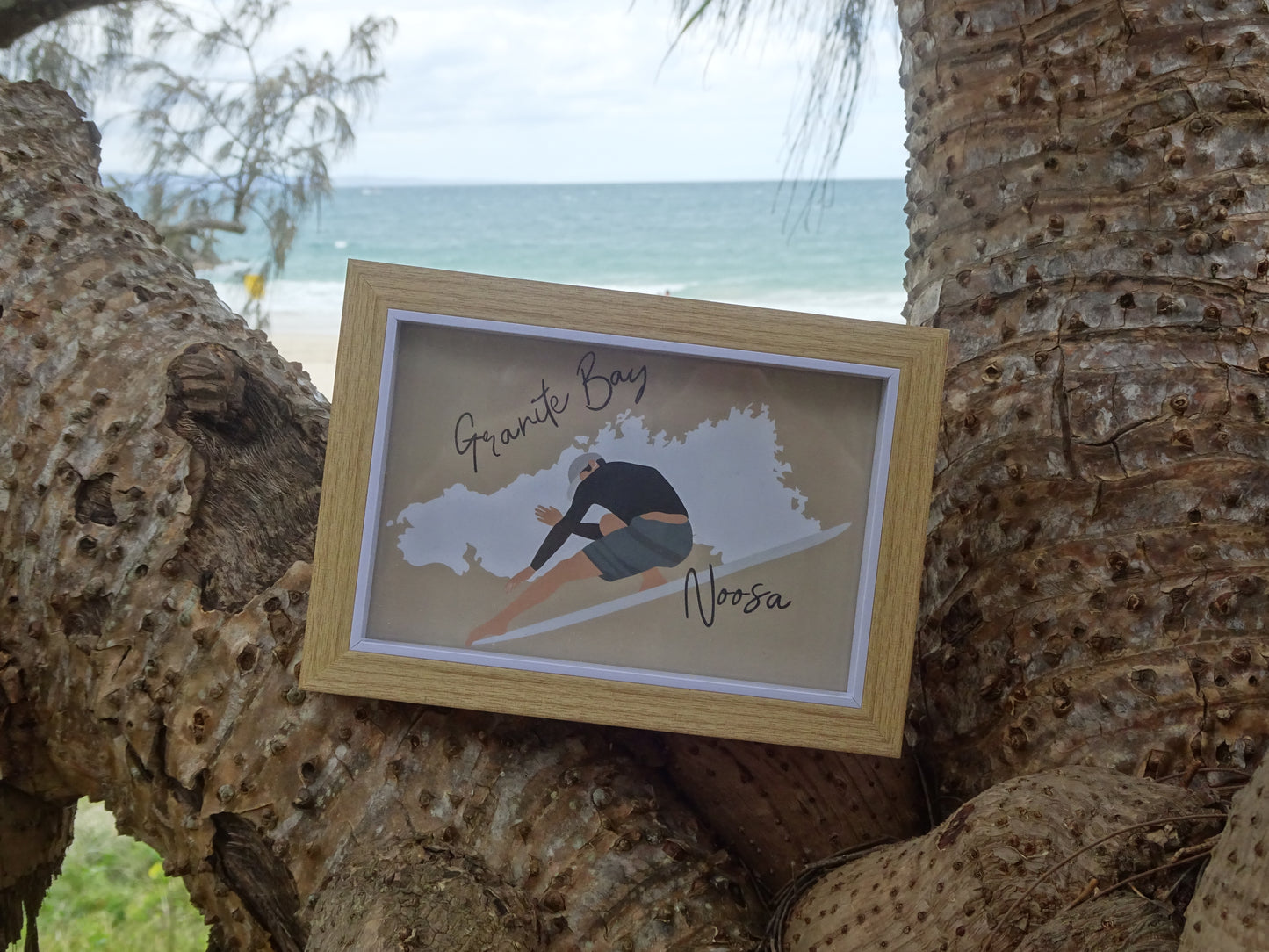 Surfer, Granite Bay Noosa, ecofriendly postcard