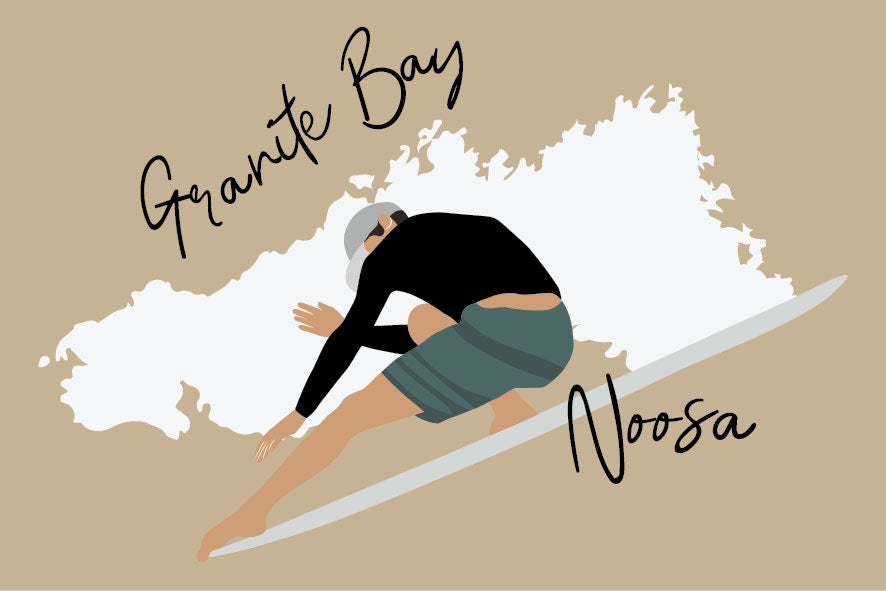 Surfer, Granite Bay Noosa, ecofriendly postcard