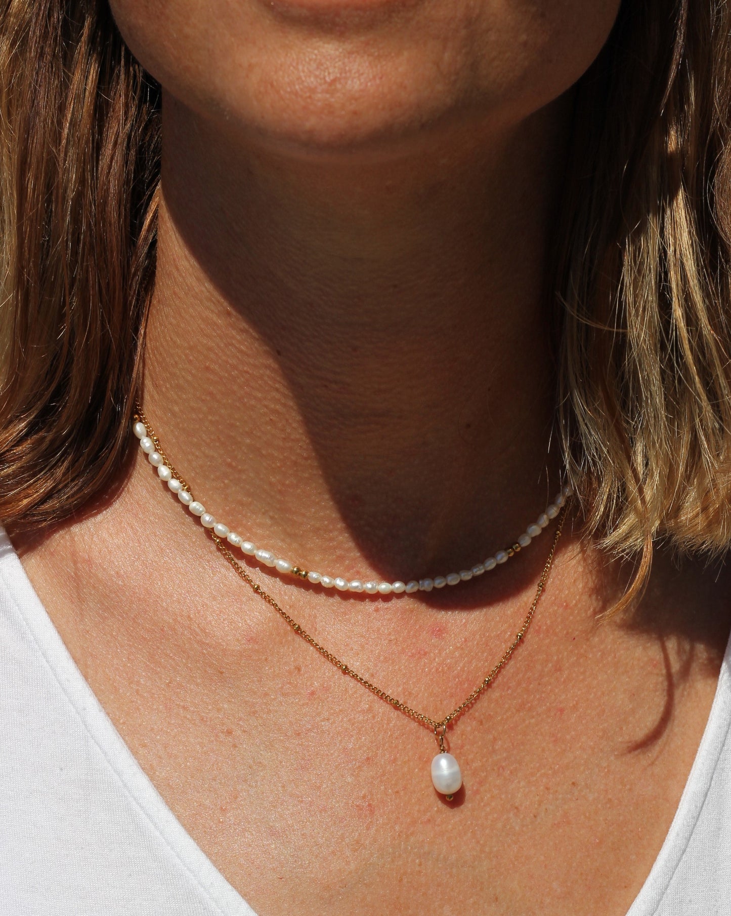 The Pearl Pendant Ball Chain Necklace - VICTORIA Collection